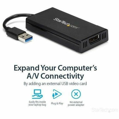 StarTech.com USB 3.0 to DisplayPort Adapter – 4K 30Hz UHD External Video/Graphics Card for Windows & Mac