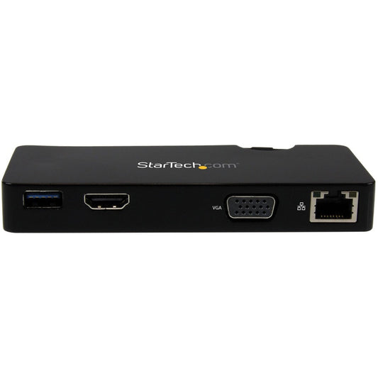 StarTech.com USB3SMDOCKHV Travel Docking Station for Laptops with HDMI, VGA, USB 3.0, and Gigabit Ethernet