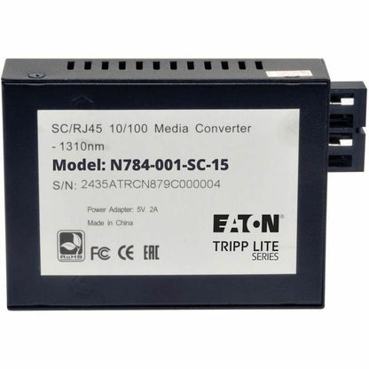 Eaton Tripp Lite Series 10/100 SC Singlemode Fiber to Ethernet Media Converter, 15 km, 1310 nm