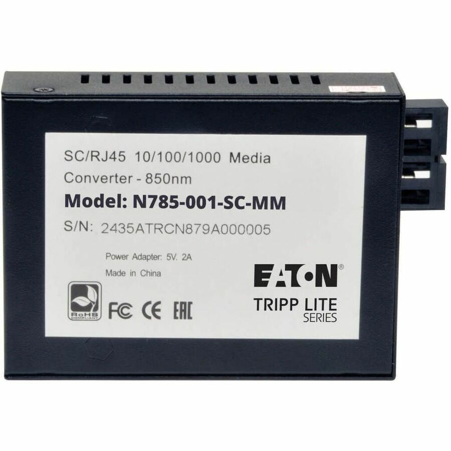 Eaton Tripp Lite Series Gigabit Multimode Fiber to Ethernet Media Converter, 10/100/1000 SC, 550 meters, 850 nm