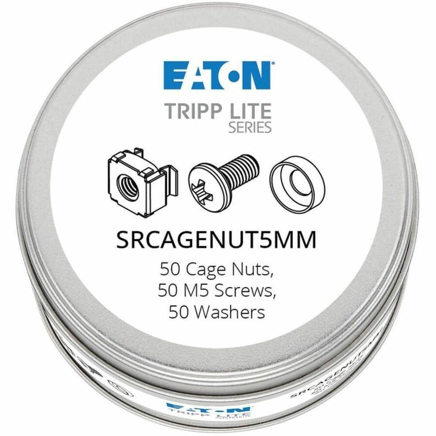 Eaton Tripp Lite Series SRCAGENUT5MM Square Hole Hardware Kit with 50 M5 Screws and Washers