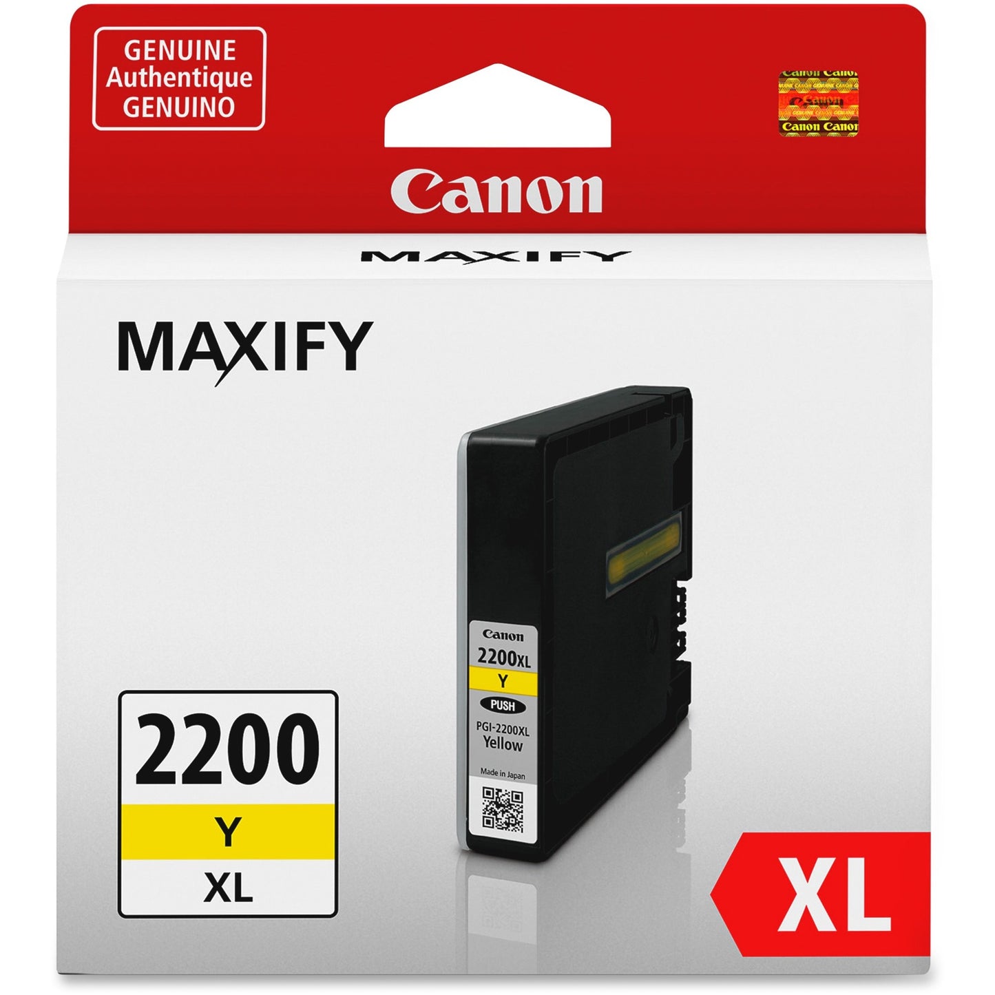 Canon PGI-2200 XL Yellow Pigment Ink Tank for Maxify Series - High-Yield, Smudge-Resistant Ink Cartridge