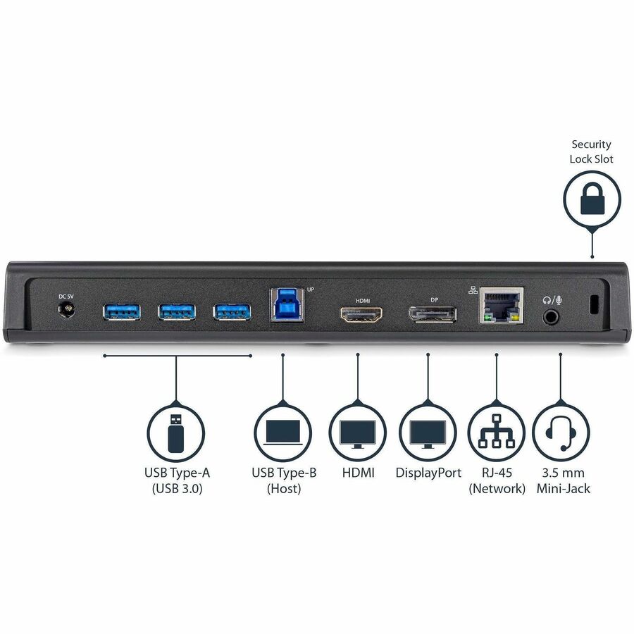 StarTech.com USB 3.0 Docking Station with Dual 4K Display Support and Gigabit Ethernet - Model USB3DOCKHDPC