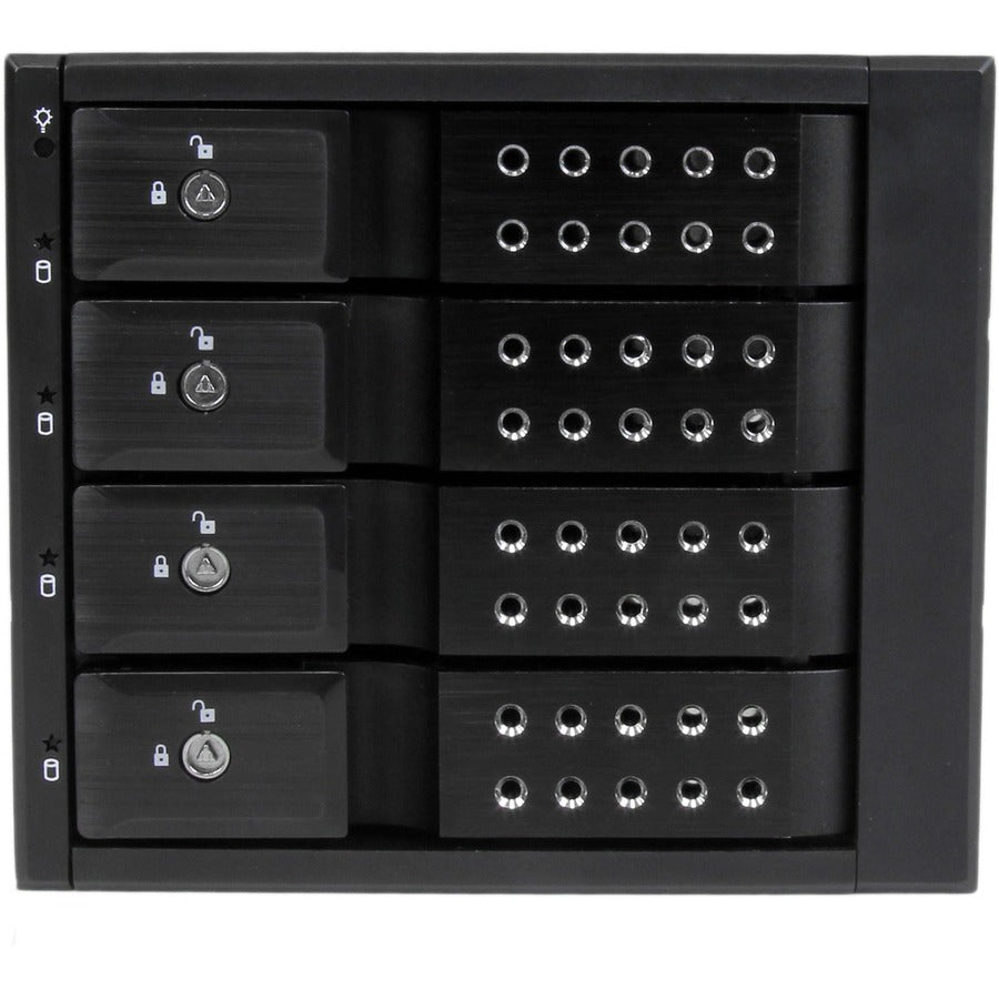 StarTech.com HSB4SATSASBA 4-Bay Aluminum Trayless Hot Swap Mobile Rack for 3.5 Inch SATA and SAS Drives