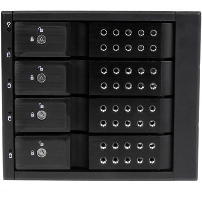 StarTech.com HSB4SATSASBA 4-Bay Aluminum Trayless Hot Swap Mobile Rack for 3.5 Inch SATA and SAS Drives