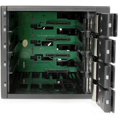 StarTech.com HSB4SATSASBA 4-Bay Aluminum Trayless Hot Swap Mobile Rack for 3.5 Inch SATA and SAS Drives