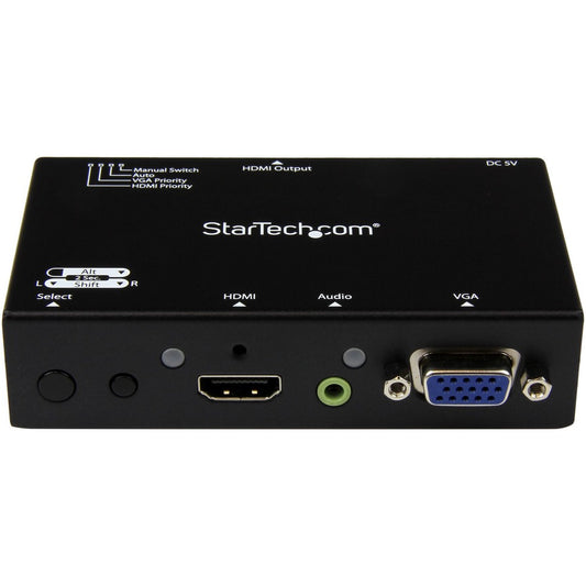 StarTech.com VS221VGA2HD HDMI & VGA Auto Switch – 1080p Support with Priority and Automatic Switching