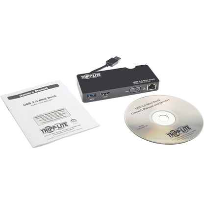 Eaton Tripp Lite Series USB 3.0 Mini Dock with HDMI, VGA, and Gigabit Ethernet