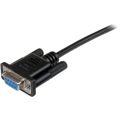 StarTech.com 2m Black DB9 RS232 Null Modem Cable F/F – Reliable Serial Data Transfer