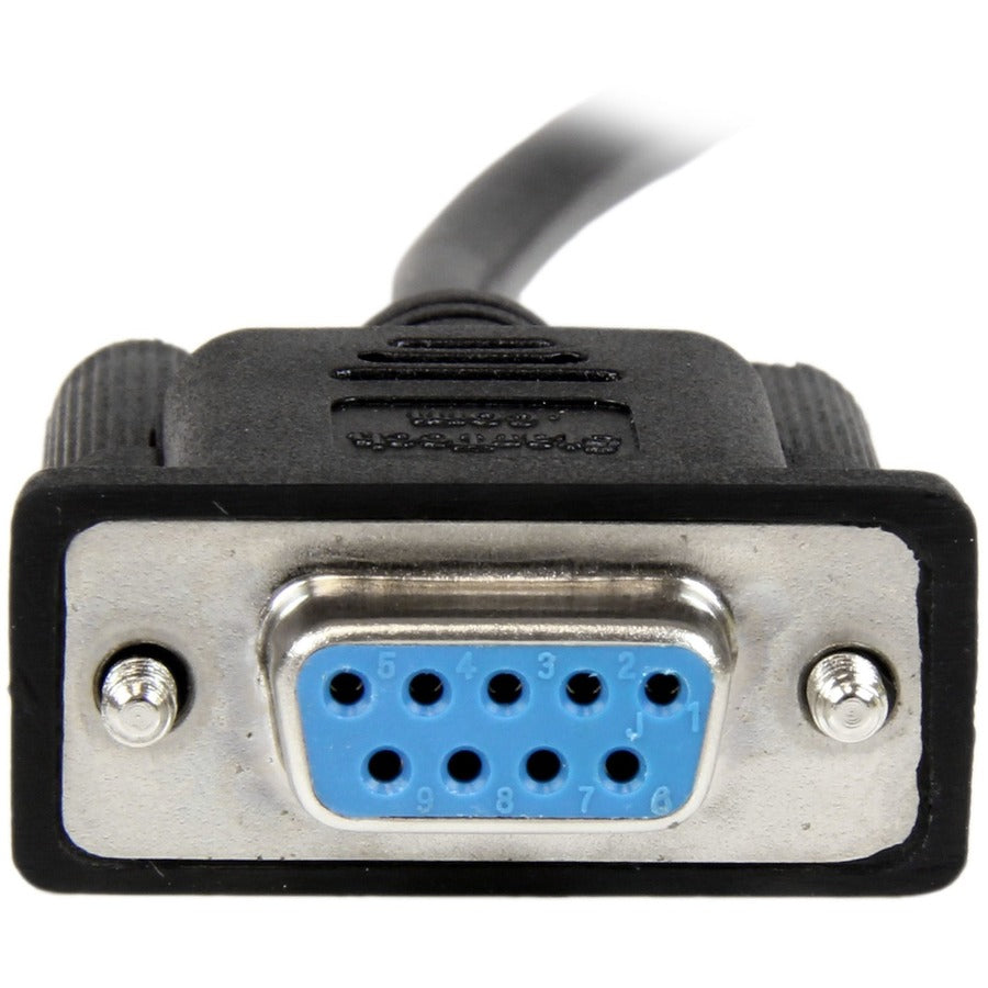 StarTech.com 2m Black DB9 RS232 Null Modem Cable F/F – Reliable Serial Data Transfer