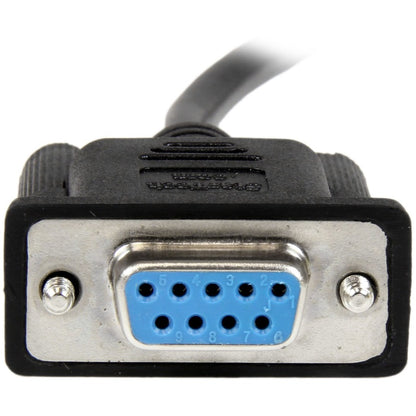 StarTech.com 2m Black DB9 RS232 Null Modem Cable F/F – Reliable Serial Data Transfer
