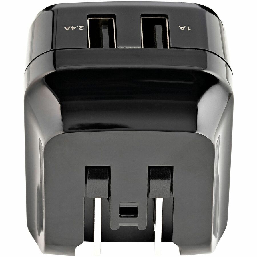 StarTech.com Travel USB Wall Charger - 2 Port Universal Power Adapter for International Travel - Model USB2PACBK