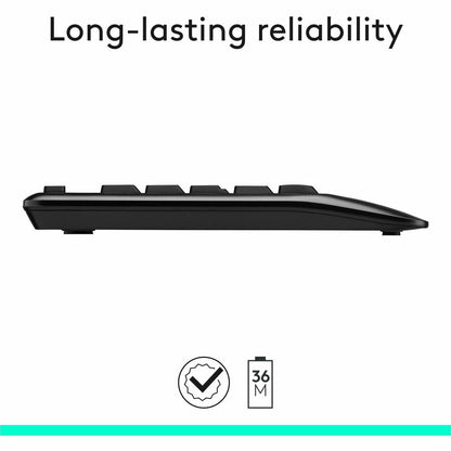 Logitech MK345 Wireless Keyboard and Mouse Combo – Full-Size Keyboard with Palm Rest and Right-Handed Wireless Mouse