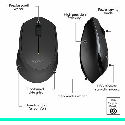 Logitech MK345 Wireless Keyboard and Mouse Combo – Full-Size Keyboard with Palm Rest and Right-Handed Wireless Mouse