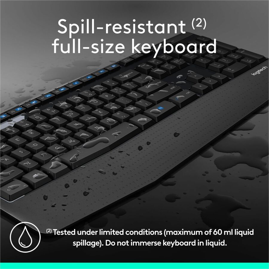 Logitech MK345 Wireless Keyboard and Mouse Combo – Full-Size Keyboard with Palm Rest and Right-Handed Wireless Mouse