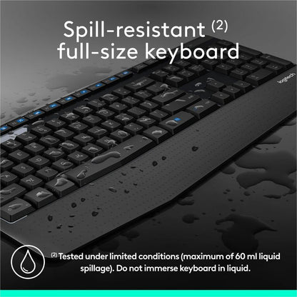 Logitech MK345 Wireless Keyboard and Mouse Combo – Full-Size Keyboard with Palm Rest and Right-Handed Wireless Mouse