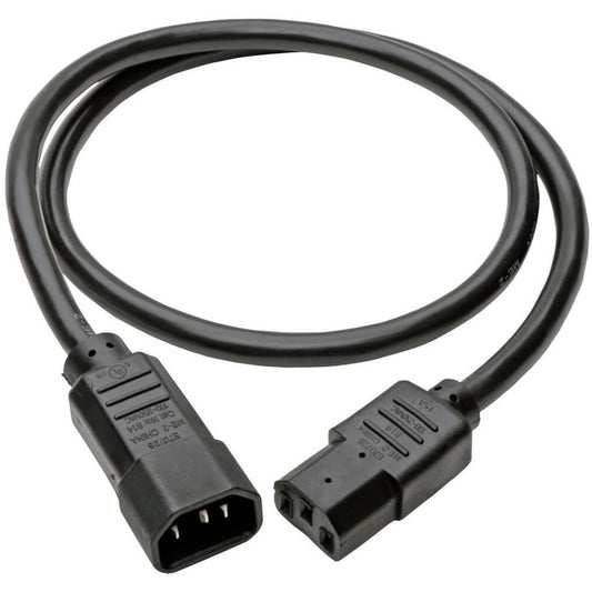 Eaton Tripp Lite Series Heavy-Duty Power Extension Cord, C13 to C14 - 15A, 250V, 14 AWG, 3 ft. Black