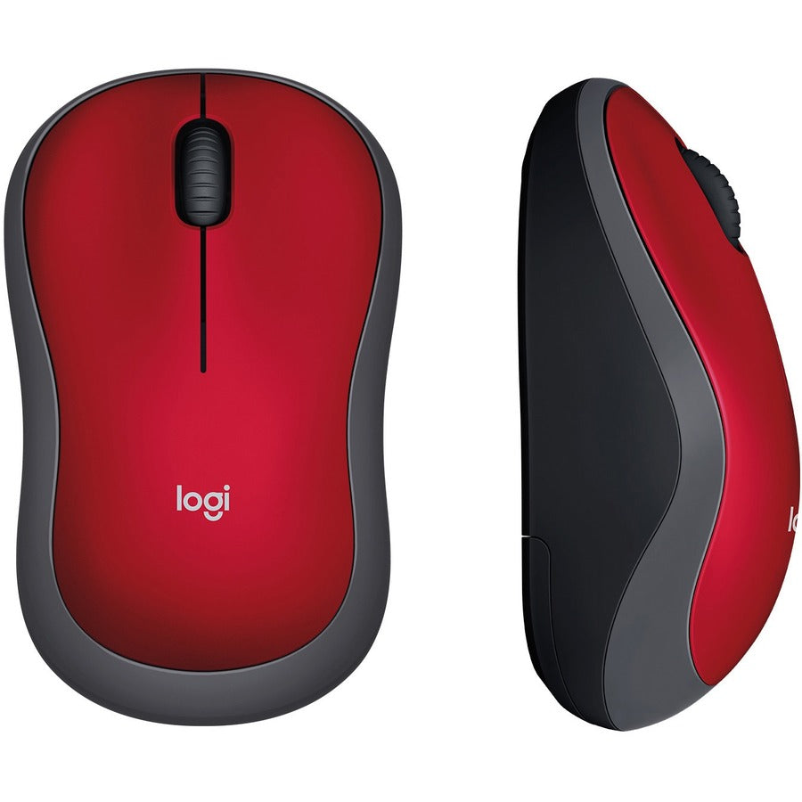 Logitech M185 Wireless Mouse with 2.4GHz USB Receiver - Red
