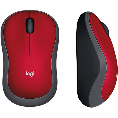Logitech M185 Wireless Mouse with 2.4GHz USB Receiver - Red