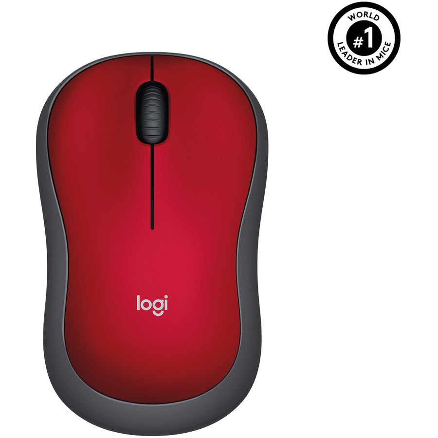 Logitech M185 Wireless Mouse with 2.4GHz USB Receiver - Red
