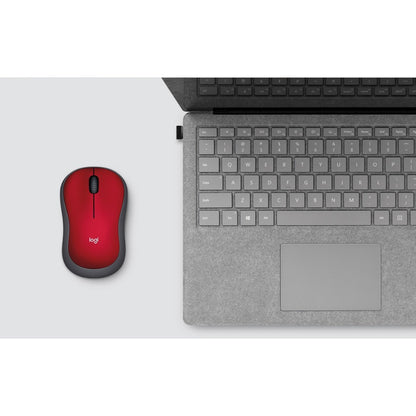 Logitech M185 Wireless Mouse with 2.4GHz USB Receiver - Red