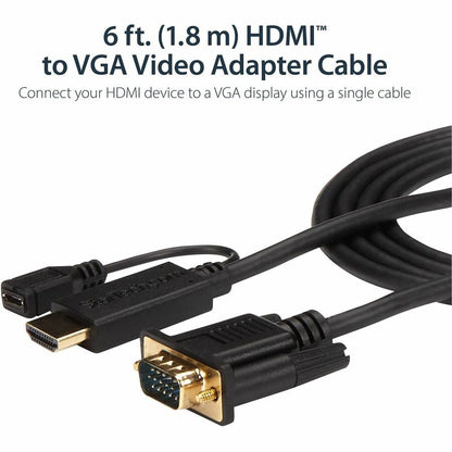 StarTech.com HD2VGAMM10 HDMI to VGA Converter Cable - 10 ft, 1080p, 1920x1200 Support
