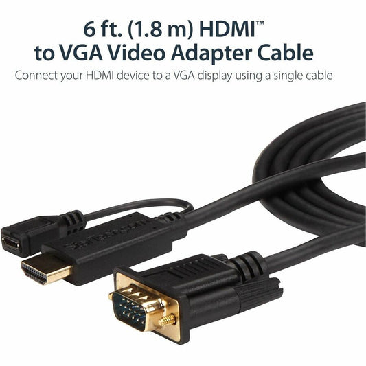 StarTech.com HD2VGAMM10 HDMI to VGA Converter Cable - 10 ft, 1080p, 1920x1200 Support