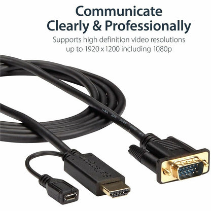 StarTech.com HDMI to VGA Cable - 3 ft / 1m - 1080p / 1920x1200 Resolution - Plug-and-Play Video Adapter