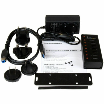 StarTech.com 7 Port USB 3.0 Hub - Desktop & Wall-Mountable Metal Enclosure