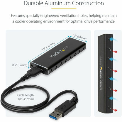 StarTech.com M.2 SATA SSD Enclosure with USB 3.0 and UASP for High-Speed External Storage