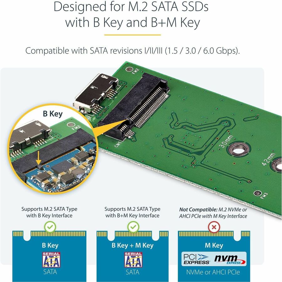 StarTech.com M.2 SATA SSD Enclosure with USB 3.0 and UASP for High-Speed External Storage