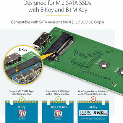 StarTech.com M.2 SATA SSD Enclosure with USB 3.0 and UASP for High-Speed External Storage