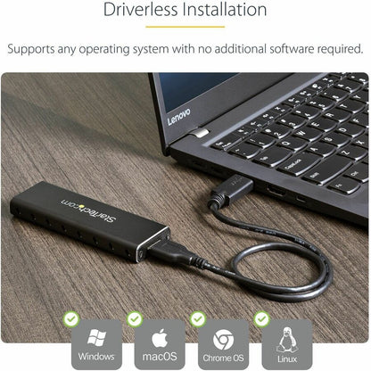 StarTech.com M.2 SATA SSD Enclosure with USB 3.0 and UASP for High-Speed External Storage