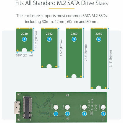 StarTech.com M.2 SATA SSD Enclosure with USB 3.0 and UASP for High-Speed External Storage