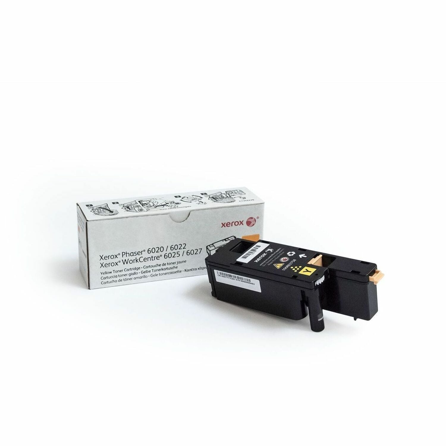 Xerox Phaser 6022/WorkCentre 6027 Yellow Toner Cartridge - Genuine Xerox Part 106R02758, 1000 Pages Yield