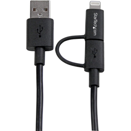StarTech.com 1m (3 ft) Lightning and Micro USB to USB Combo Cable (LTUB1MBK)