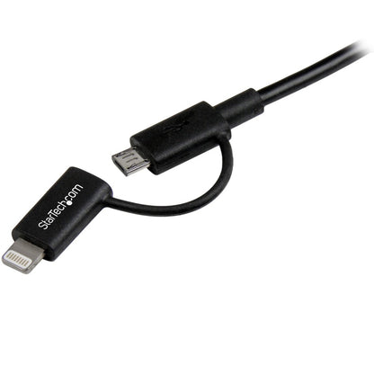 StarTech.com 1m (3 ft) Lightning and Micro USB to USB Combo Cable (LTUB1MBK)