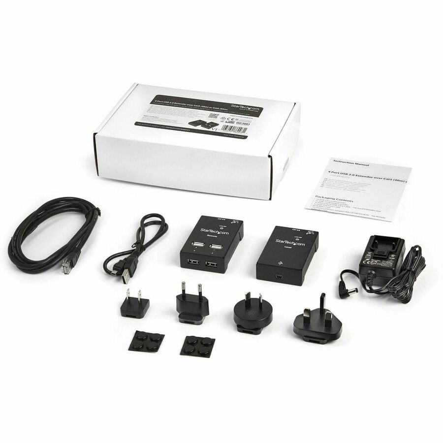 StarTech.com 4 Port USB 2.0 Extender over Cat5/Cat6 - Up to 130 Feet