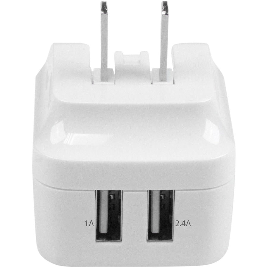 StarTech.com Travel USB Wall Charger with Dual Ports and International Power Adapter