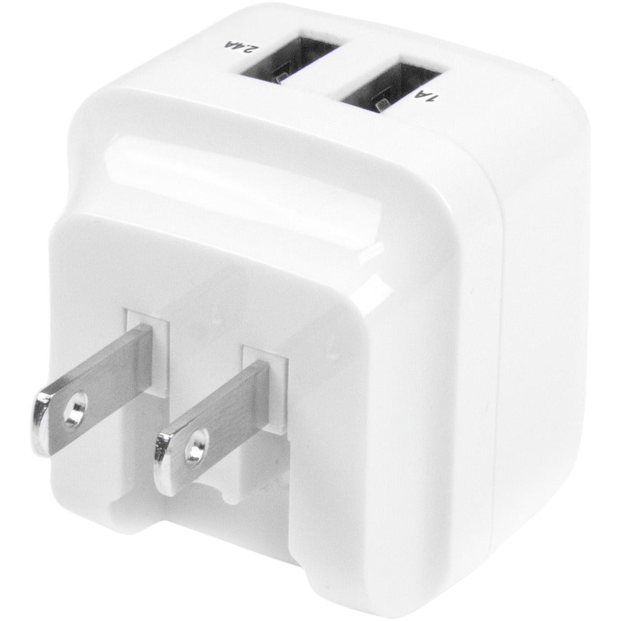 StarTech.com Travel USB Wall Charger with Dual Ports and International Power Adapter