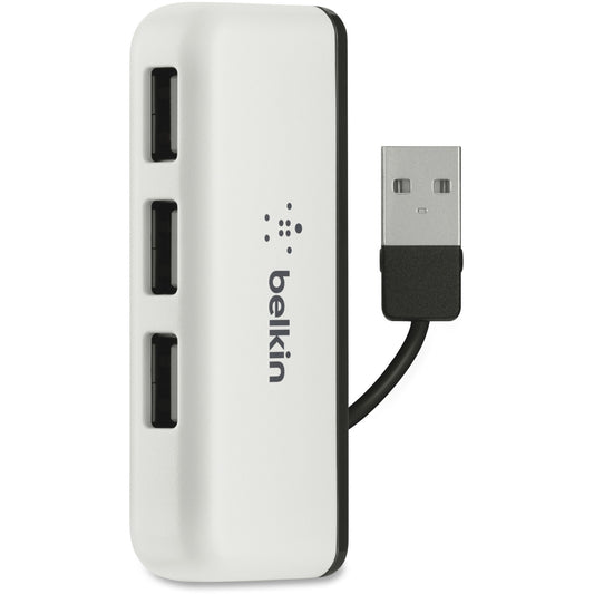 Belkin 4-Port Travel Hub – Compact USB 2.0 Hub with 4 Ports for Mac and PC