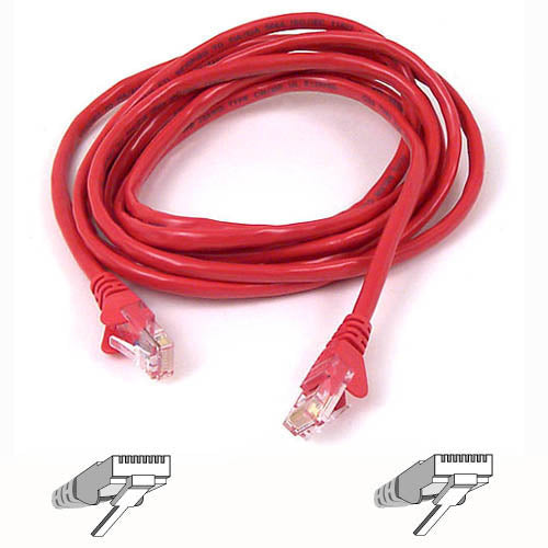 Belkin A3L980-10-RED-S 10 ft Red Cat6 Snagless Ethernet Patch Cable for High-Speed Network Connections