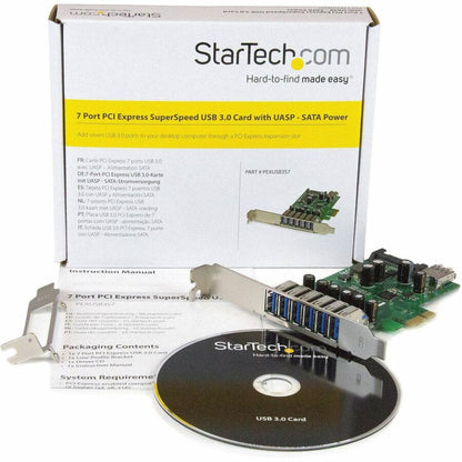 StarTech.com PEXUSB3S7 7-Port PCI Express USB 3.2 Gen 1 Card with 5Gbps Data Transfer