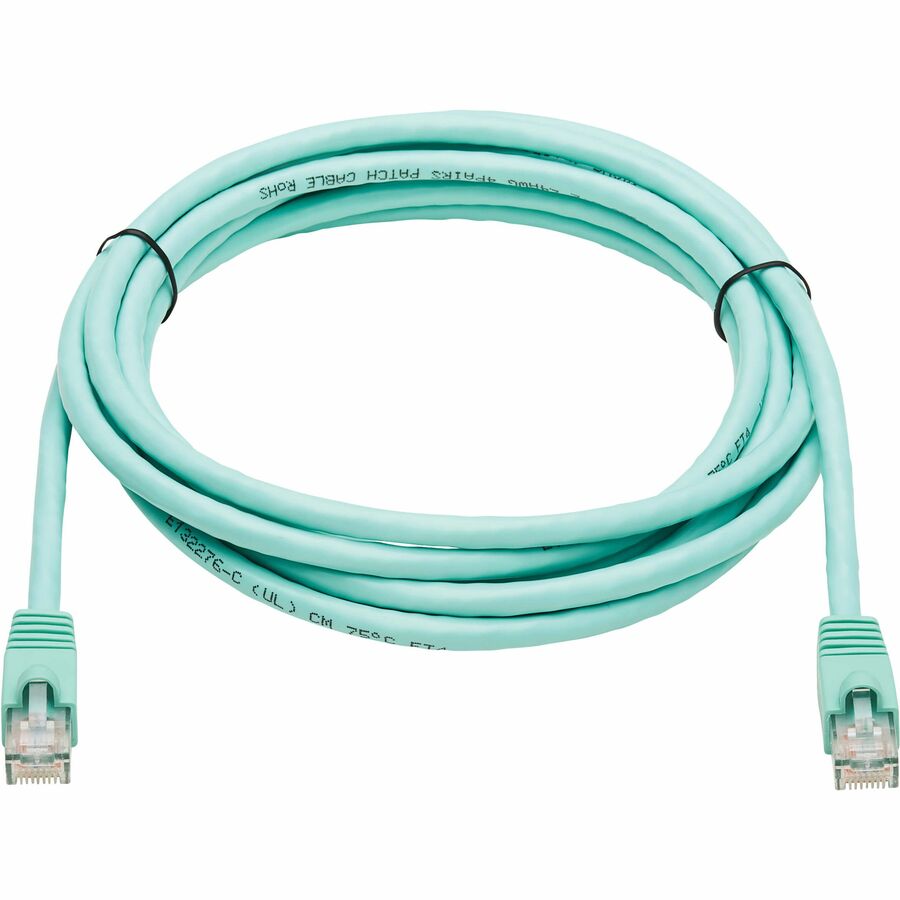 Eaton Tripp Lite Series Cat6a 10G Snagless UTP Ethernet Cable (RJ45 M/M), Aqua, 10 ft.