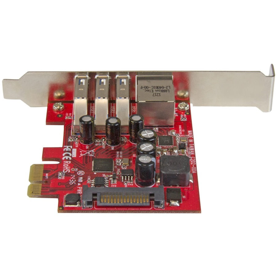 StarTech.com PEXUSB3S3GE 3-Port PCIe USB 3.2 Gen 1 and Gigabit Ethernet Card