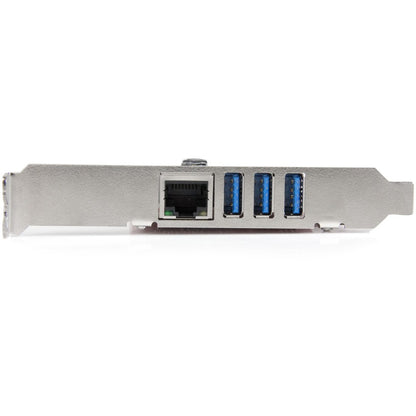 StarTech.com PEXUSB3S3GE 3-Port PCIe USB 3.2 Gen 1 and Gigabit Ethernet Card