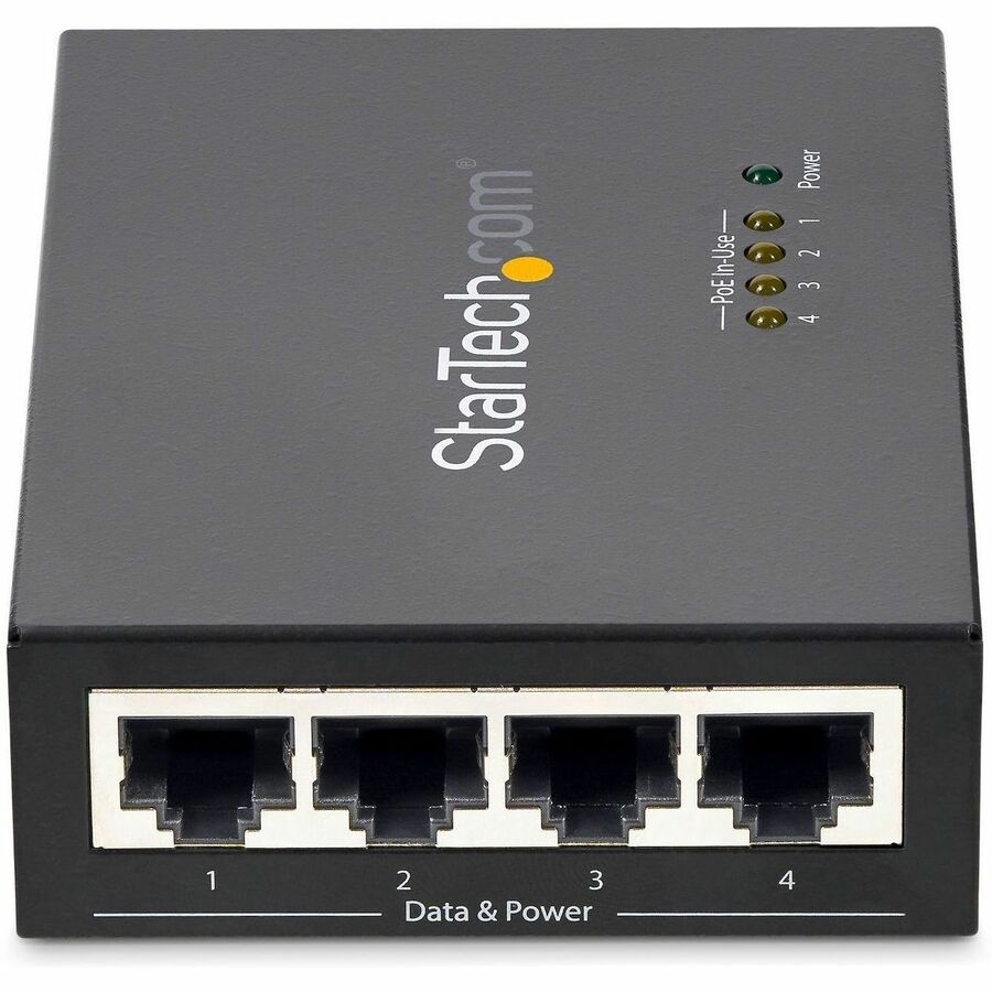 StarTech.com 4 Port Gigabit PoE+ Midspan Injector - 802.3at and 802.3af