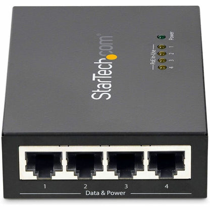 StarTech.com 4 Port Gigabit PoE+ Midspan Injector - 802.3at and 802.3af