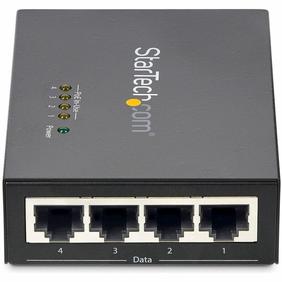StarTech.com 4 Port Gigabit PoE+ Midspan Injector - 802.3at and 802.3af