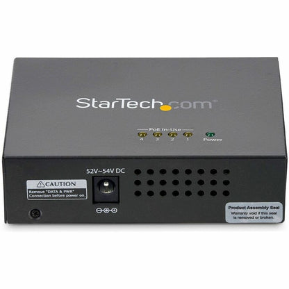 StarTech.com 4 Port Gigabit PoE+ Midspan Injector - 802.3at and 802.3af